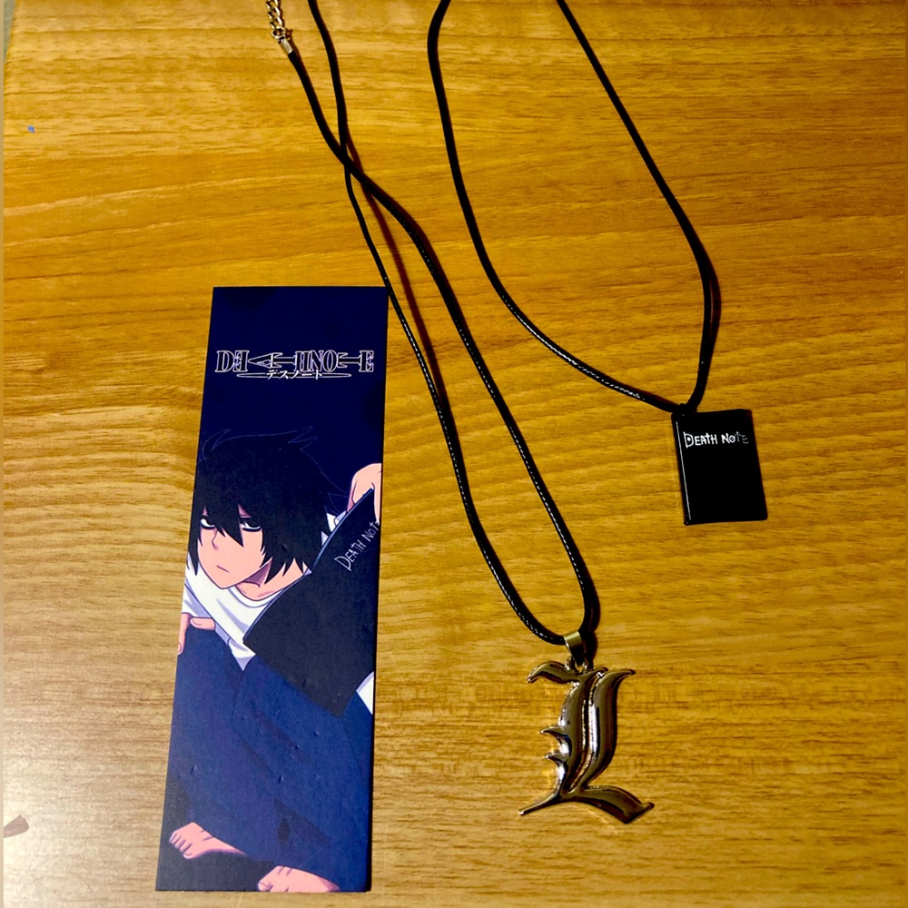 Deathnote bookmark and necklaces